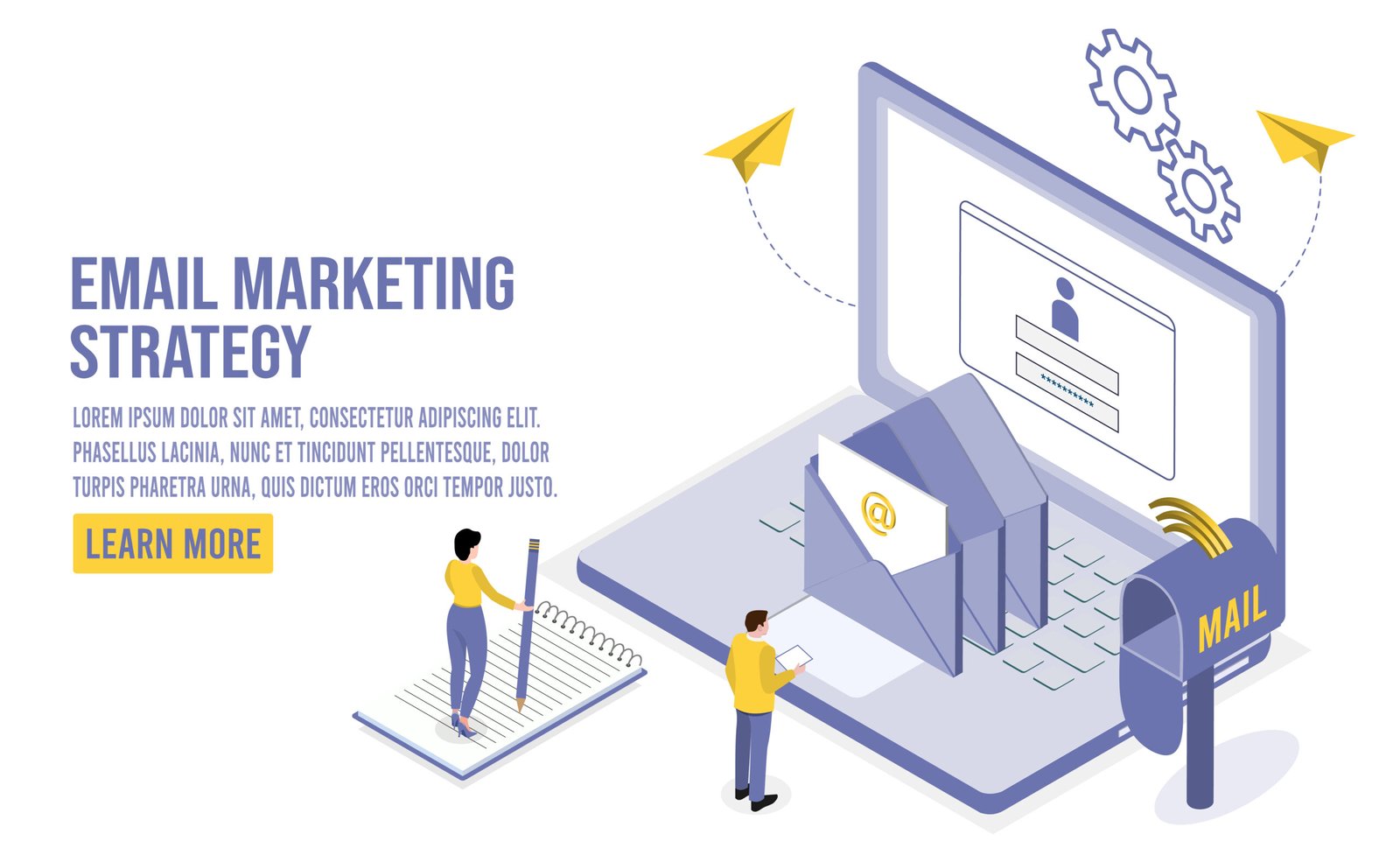 the administrative staff sends emails to the company's customers